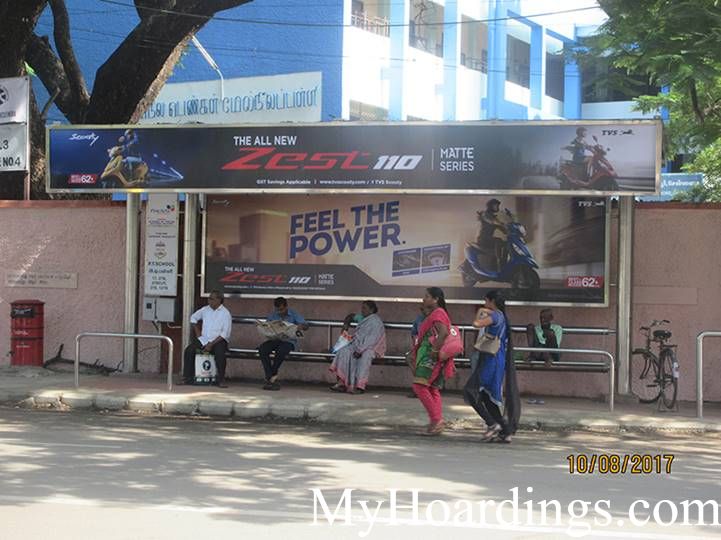 Book Bus Shelter Advertising Online in Chennai, Hoardings Company Chennai, Flex Banner TN